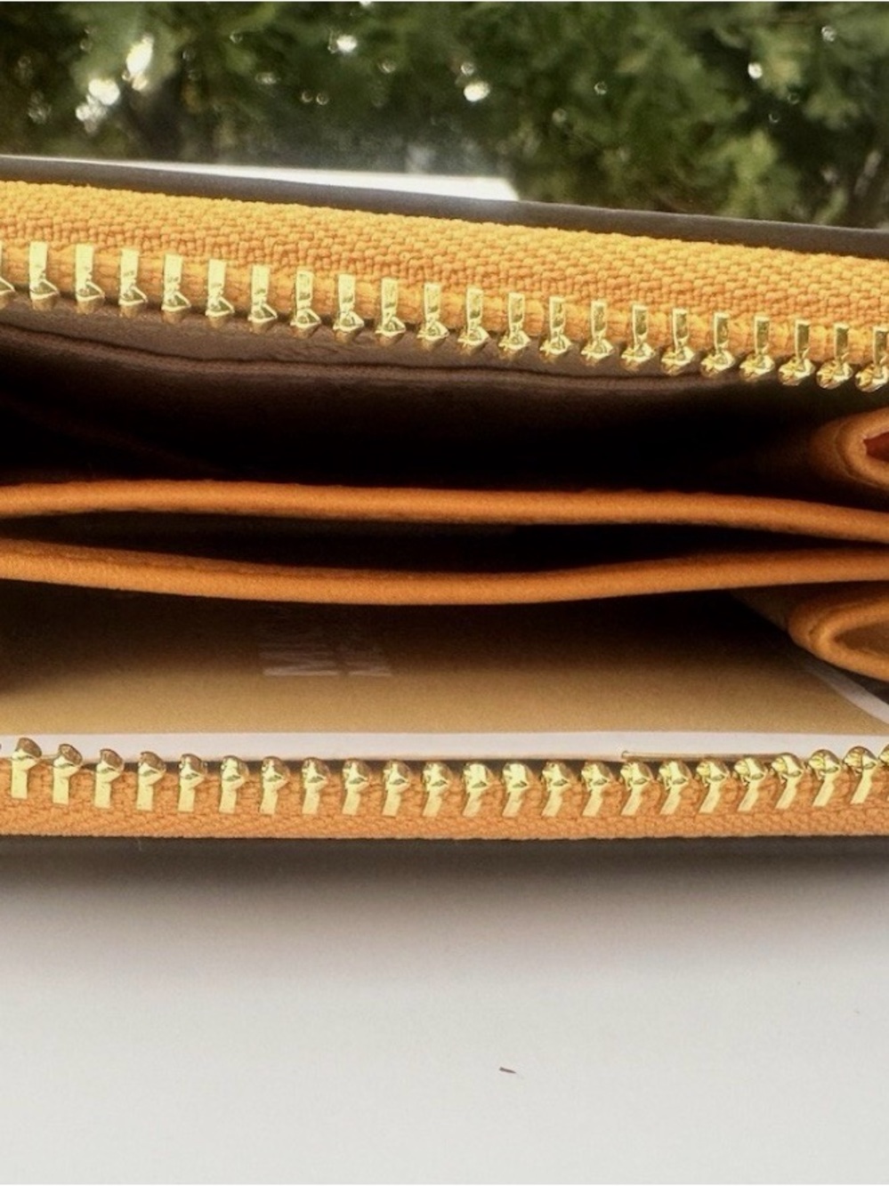 Michael Kors Mustard Yellow Zip Card Holder with Gold Hardware - Picture 3 of 7